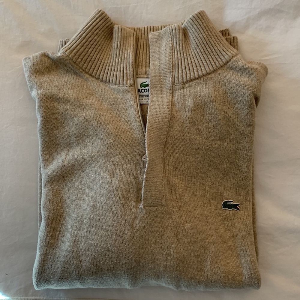 Lacoste Beige Half Zip Sweater - Great condition